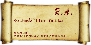 Rothmüller Arita névjegykártya